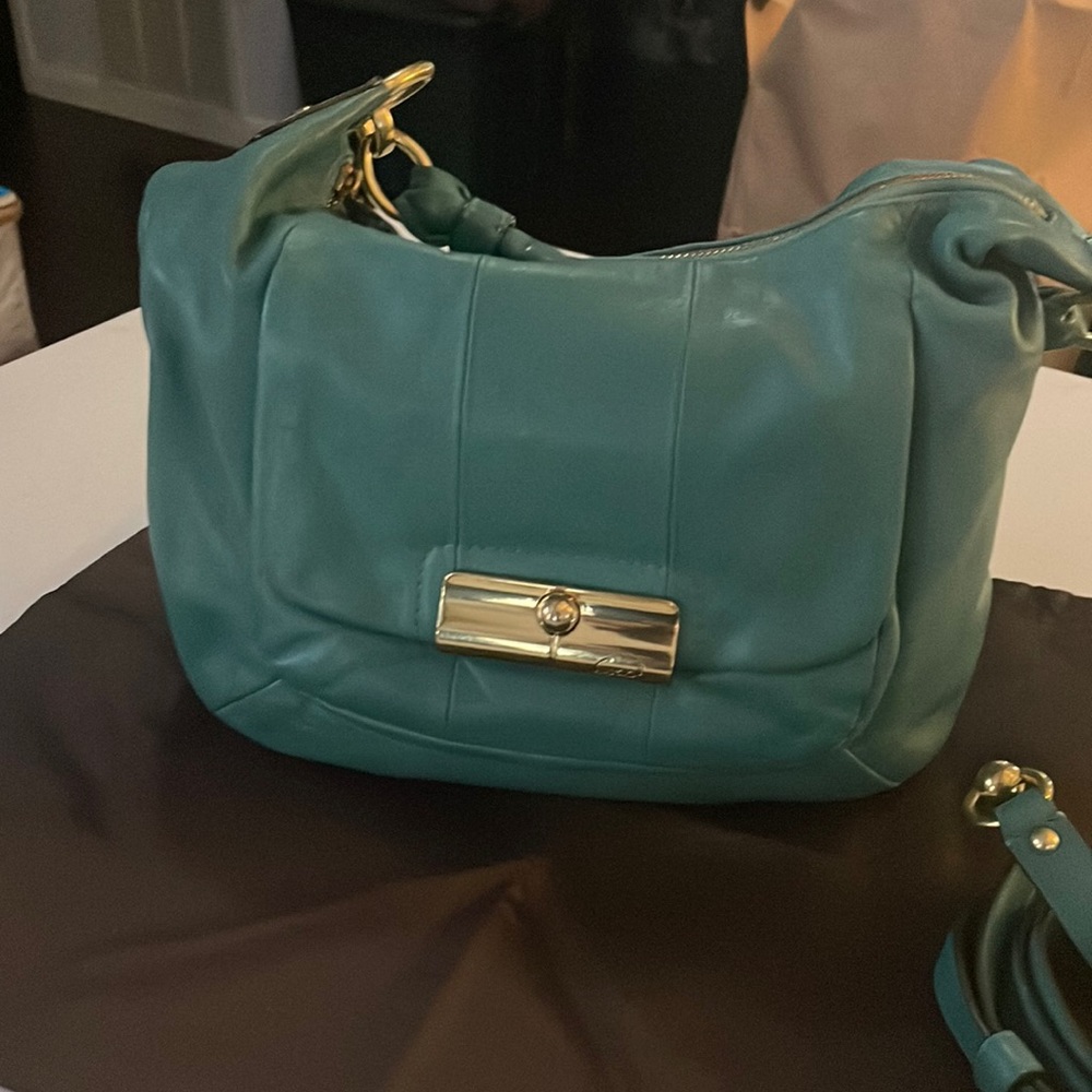 Turquoise Coach Convertible Crossbody Bag
